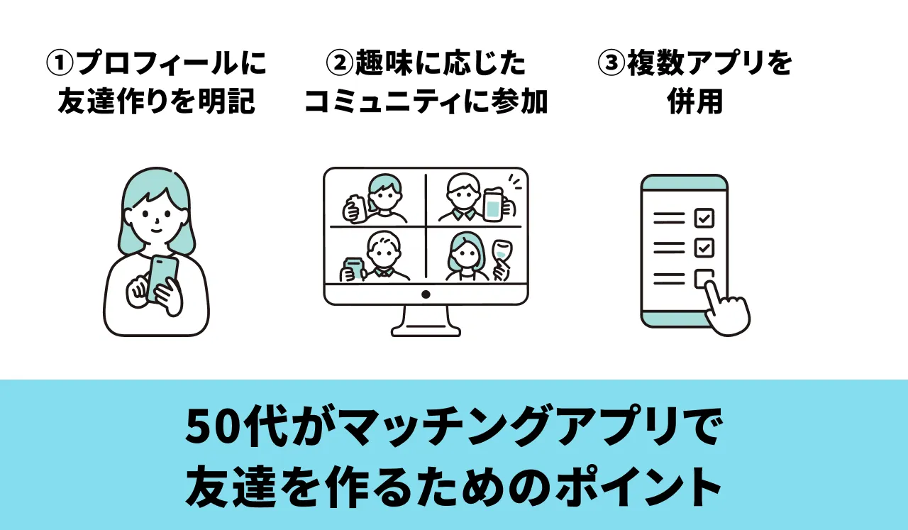 50代がマッチングアプリで友達を作るためのポイント