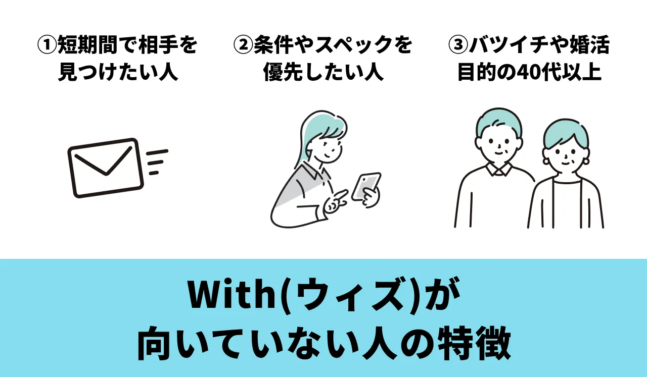 マッチングアプリのwith（ウィズ）が向いていない人の特徴