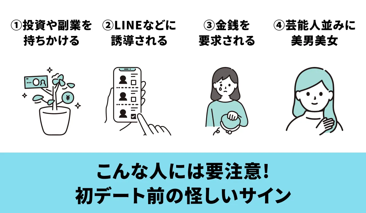 こんな人には要注意！初デート前の怪しいサイン